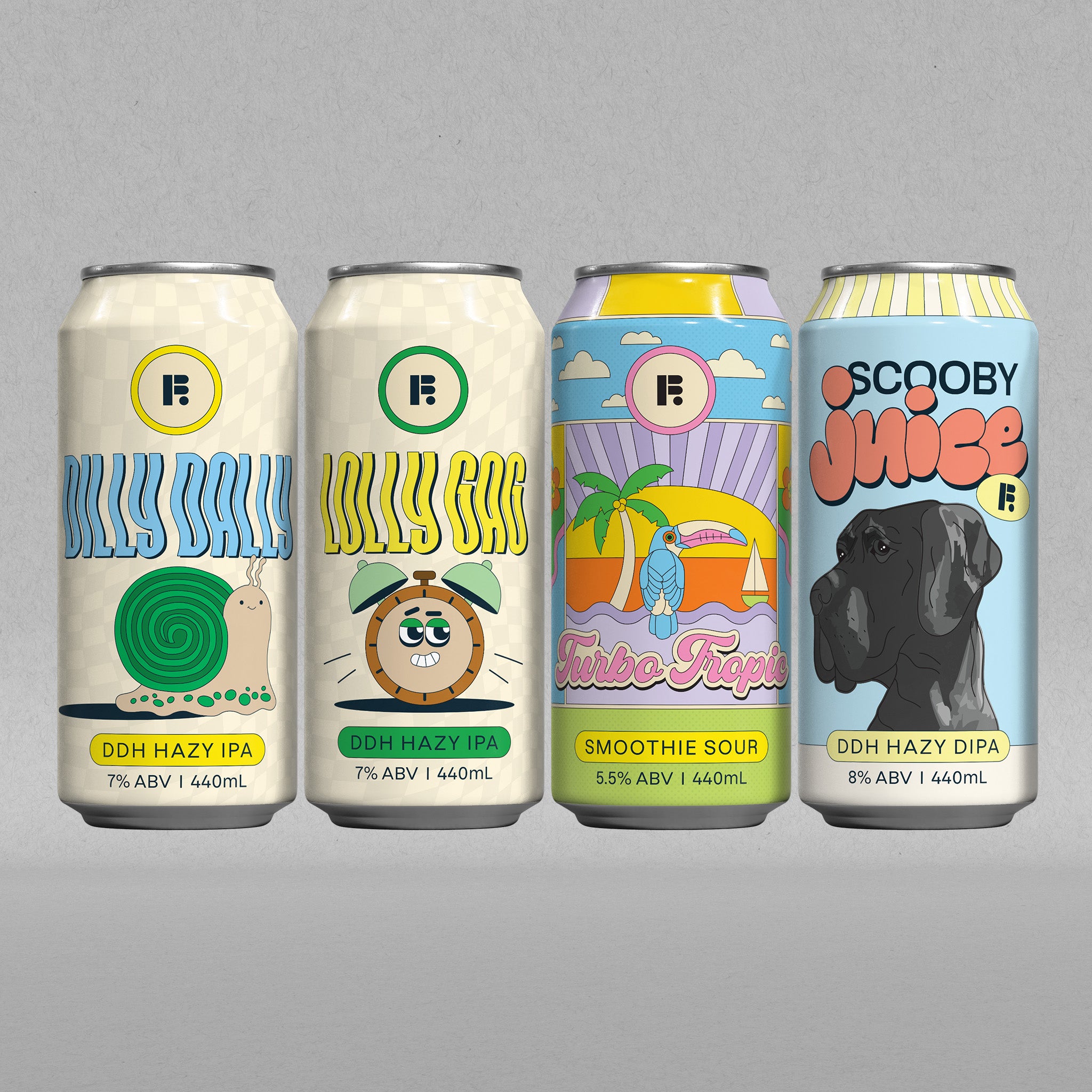 Mixed Four - 1 x Turbo Tropic + 1 x Dilly Dally + 1 x Lolly Gag + 1 x Scooby Juice