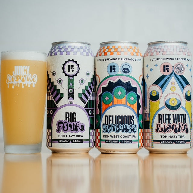 Juicy Dreams at Home - 1 of each can + a Juicy Dreams glass
